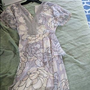 Lavender flora dress with lace